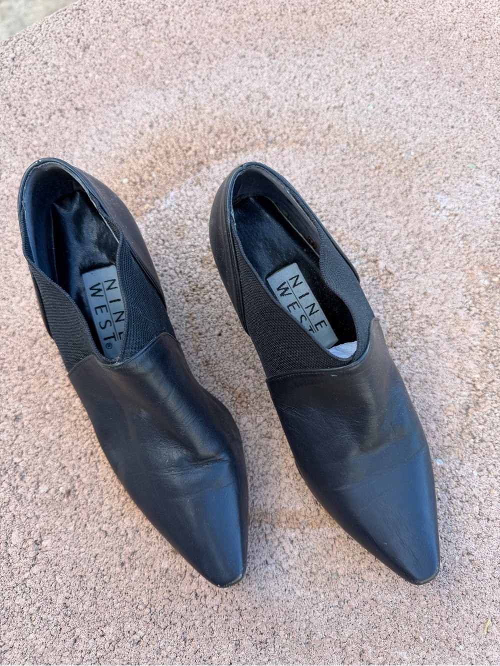 Nine West Black Pointed Slip-On Dress Oxfords